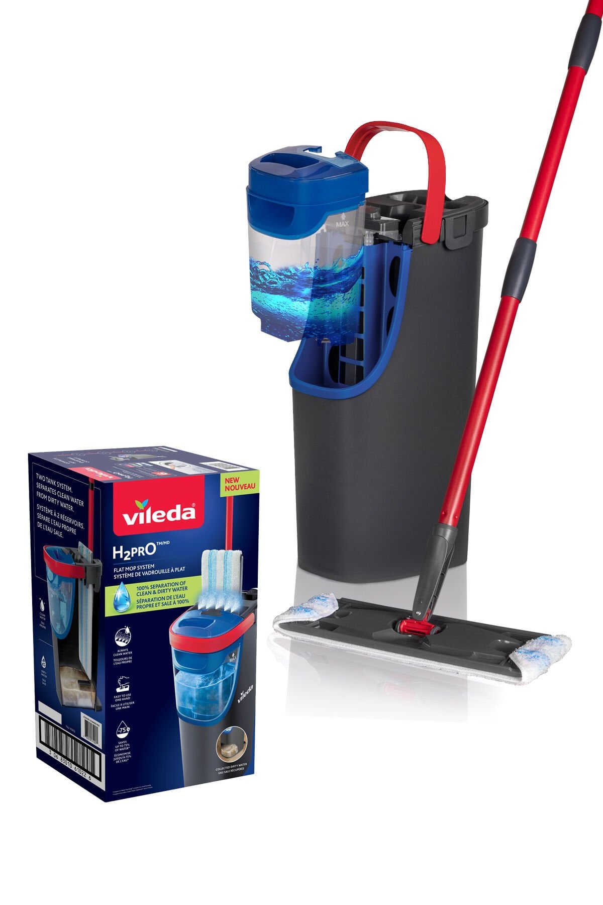 Vileda H2PRO %100 Kirli ve Temiz Suyu Ayıran Temizlik Seti & Mikrofiber Mop