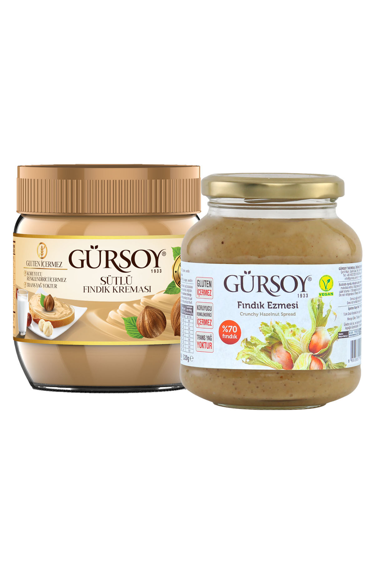 Gürsoy Sütlü Fındık Kreması 400 Gr & Fındık Ezmesi 320 Gr