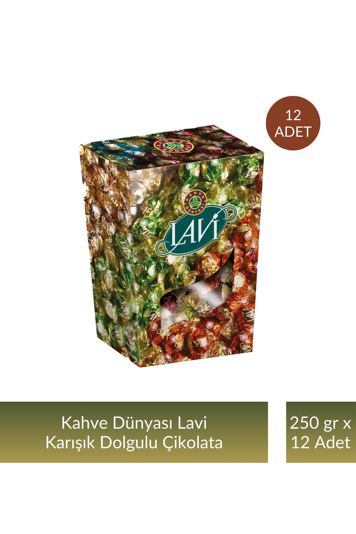 Kahve Dünyası Lavi Karışık Dolgulu Çikolata 250 gr x 12 Adet