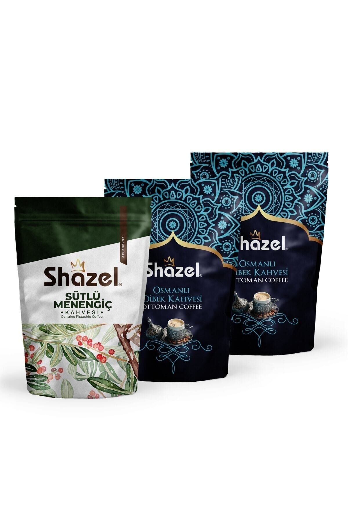 Shazel Hazır Menengiç Kahvesi 200 gr x 1 Adet + Osmanlı Dibek Kahvei 200 x 2 Adet