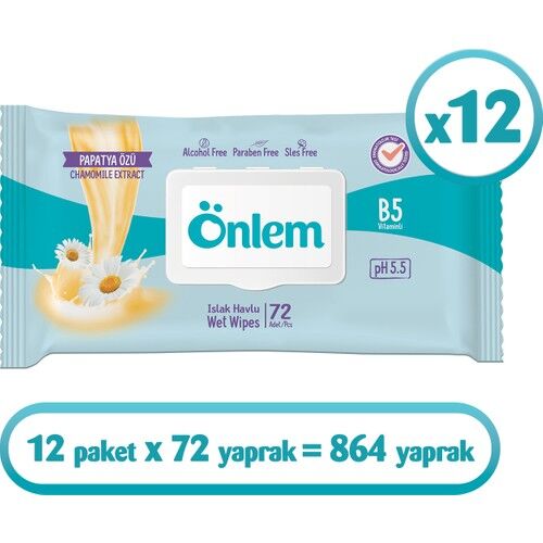 Önlem Papatyalı Islak Mendil 72li x 12 Adet