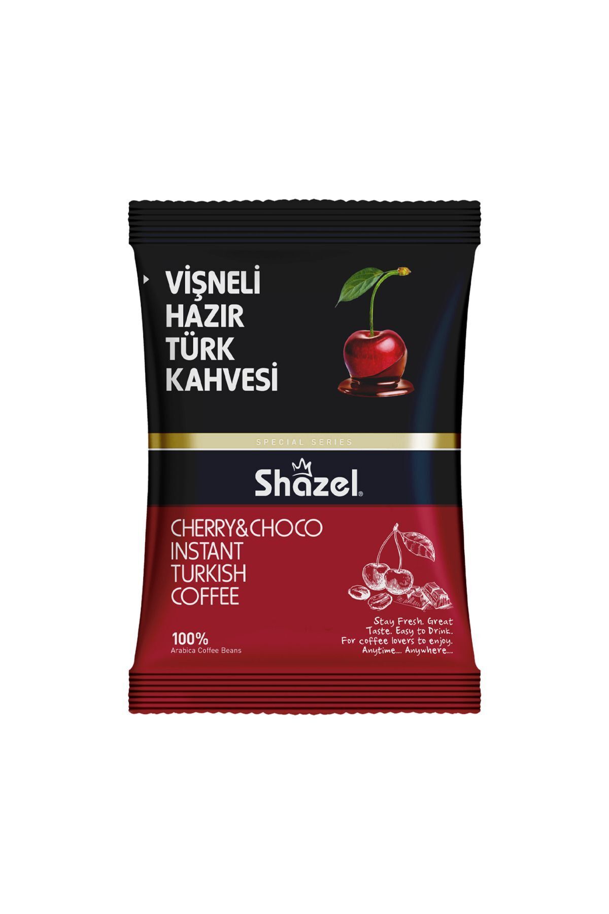 Shazel Vişneli Hazır Türk Kahvesi 100g X 6 Adet (AROMALI)