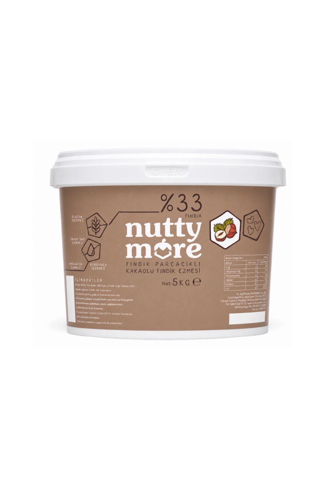 Nuttymore Fındık Parç. Kakaolu Fındık Ezmesi 5 kg