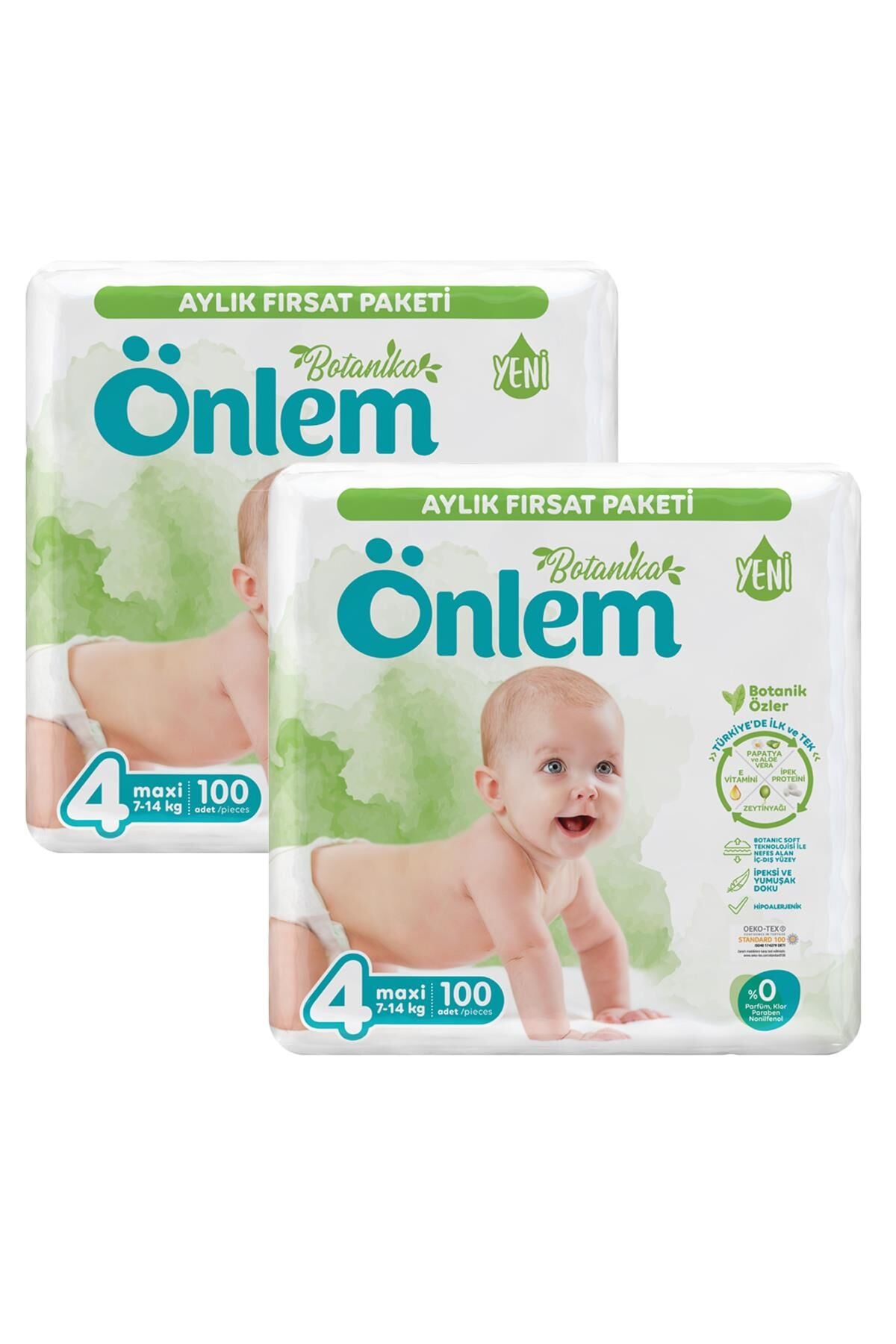 Önlem Botanika 4 Numara Maxi Bebek Bezi Fırsat Paketi 200 Adet (7-14 kg)