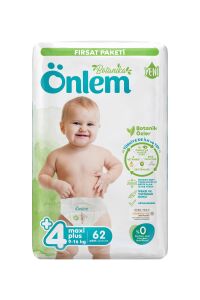 Önlem Botanika 4 Numara Maxi Plus Bebek Bezi Fırsat Paketi  62 Adet (9-16 kg)