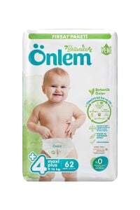 Önlem Botanika 4 Numara Maxi Plus Bebek Bezi Fırsat Paketi  62 Adet (9-16 kg)