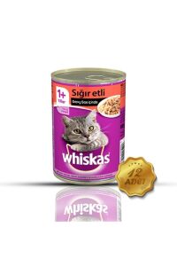 Whiskas Sığır Etli Biftekli Konserve Yetişkin Kedi Maması 400 gr x 12 Adet