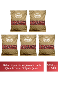 Balin Düşes Çikolata Kaplı Çilek Aromalı Sert Şeker 1000 gr x 5 Adet