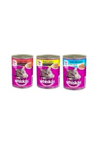 Whiskas Tavuklu 400 gr x 8 Adet, Ton Balıklı 400 gr x 8 Adet, Sığırlı 400 gr x 8 Adet Yetişkin Konserve Kedi Maması