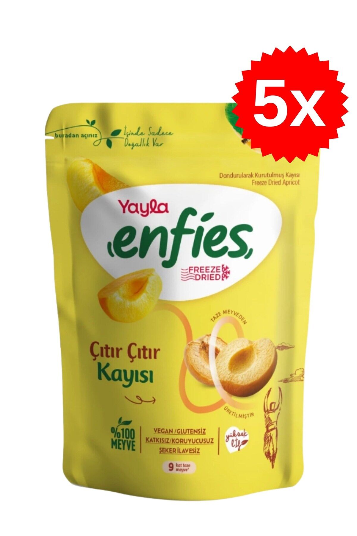 Yayla Freeze Dried Çıtır Çıtır Kayısı 20 gr x 5 Adet
