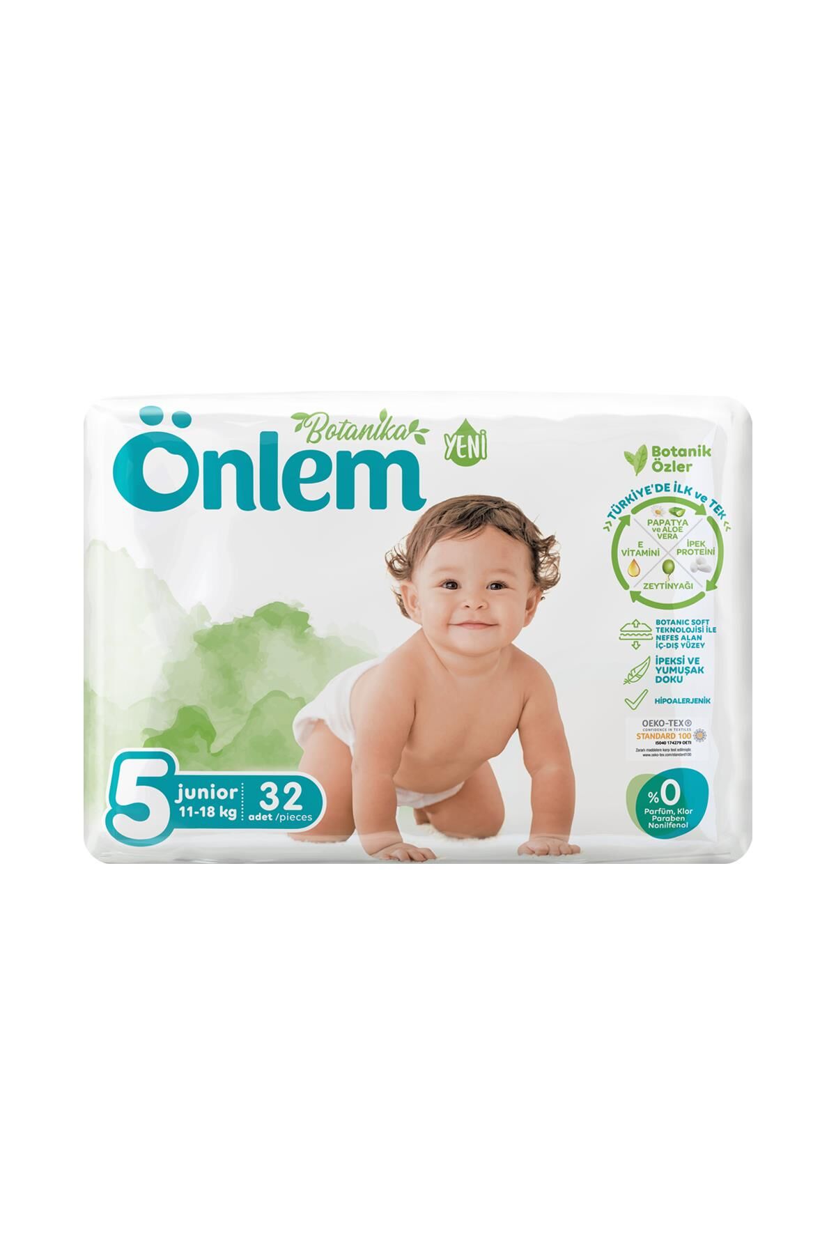 Önlem Botanika 5 Numara Junior Bebek Bezi Jumbo Paket 32 Adet (11-18 kg)