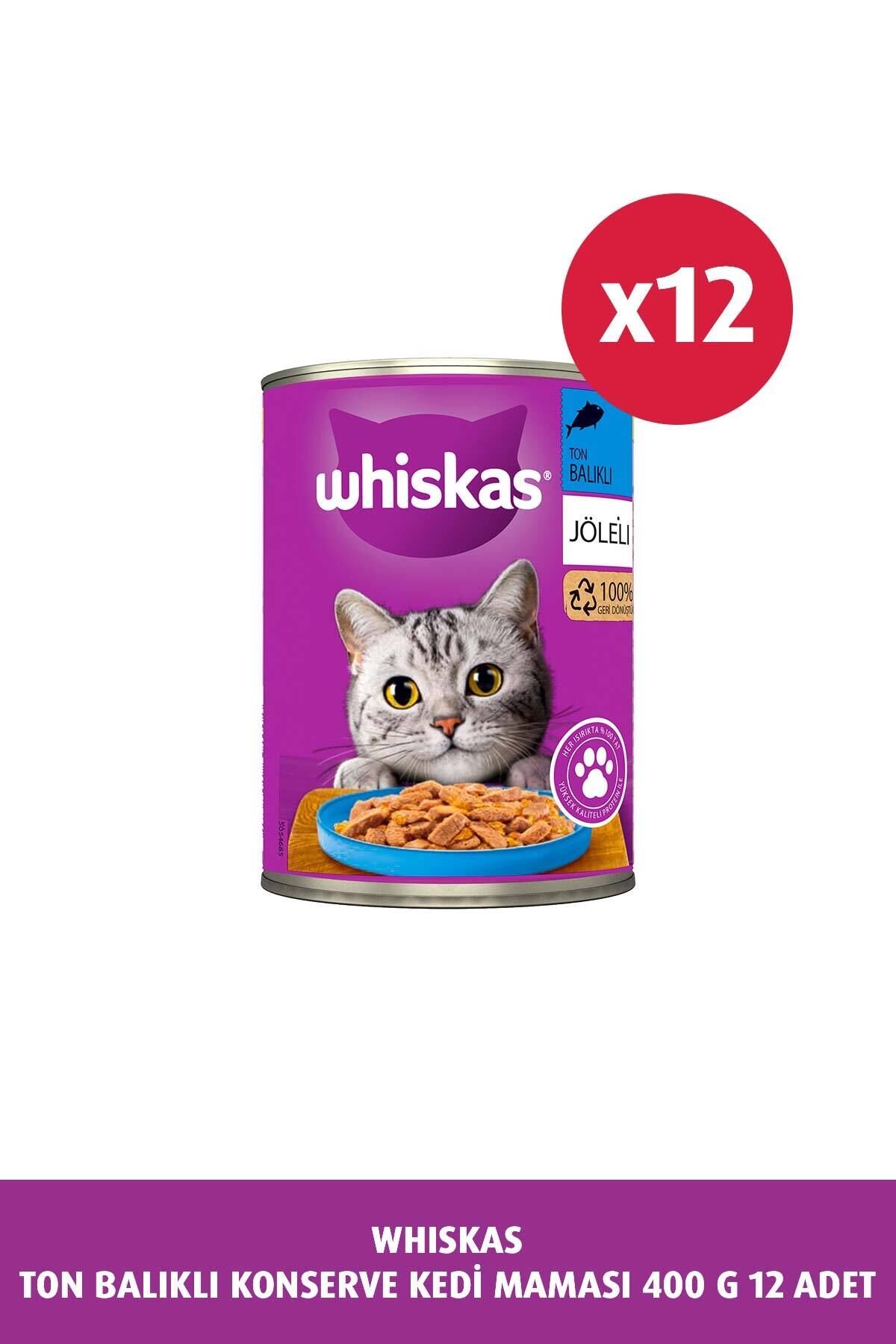 Whiskas Ton Balıklı Konserve Yaş Kedi Mama 400 gr x 12 Adet
