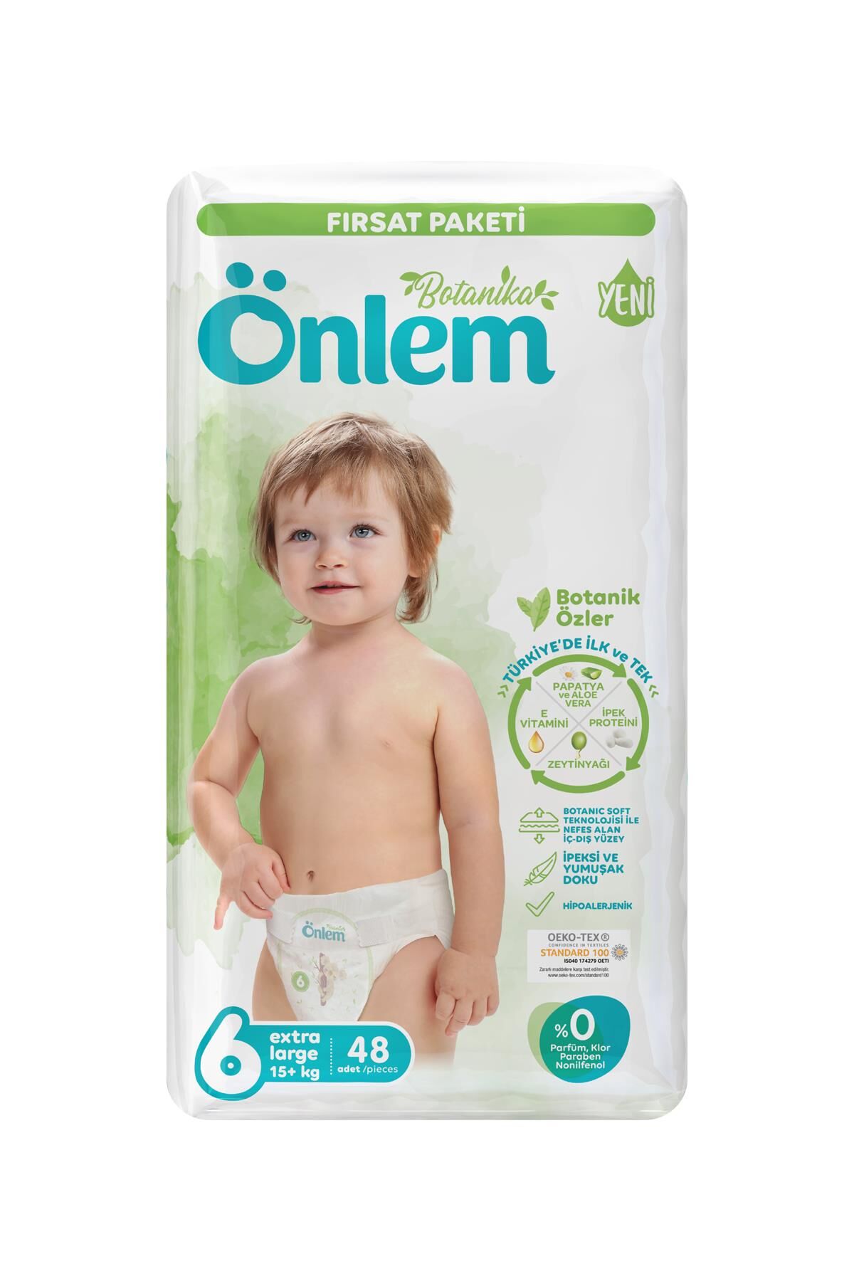 Önlem Botanika 6 Numara Bebek Bezi Fırsat Paketi Extra Large 48 Adet (15+ kg)