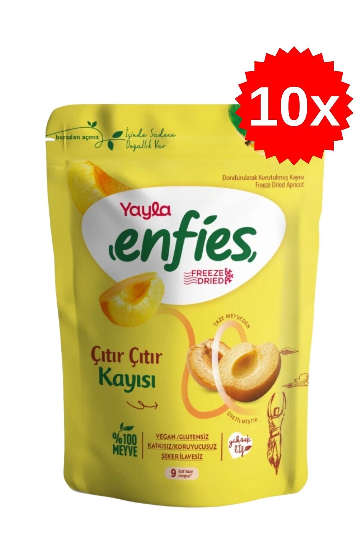 Yayla Freeze Dried Çıtır Çıtır Kayısı 20 gr x 10 Adet