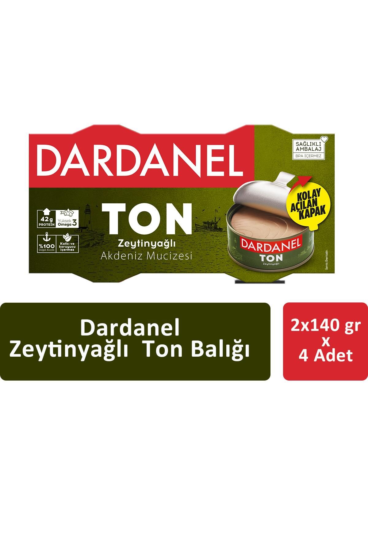 Dardanel Zeytinyağlı Ton Balığı 2 x 140 gr  x 4 Adet