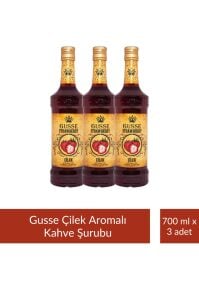 Gusse Çilek Strawberry Aromalı Kokteyl Şurubu 700 ml x 3 Adet