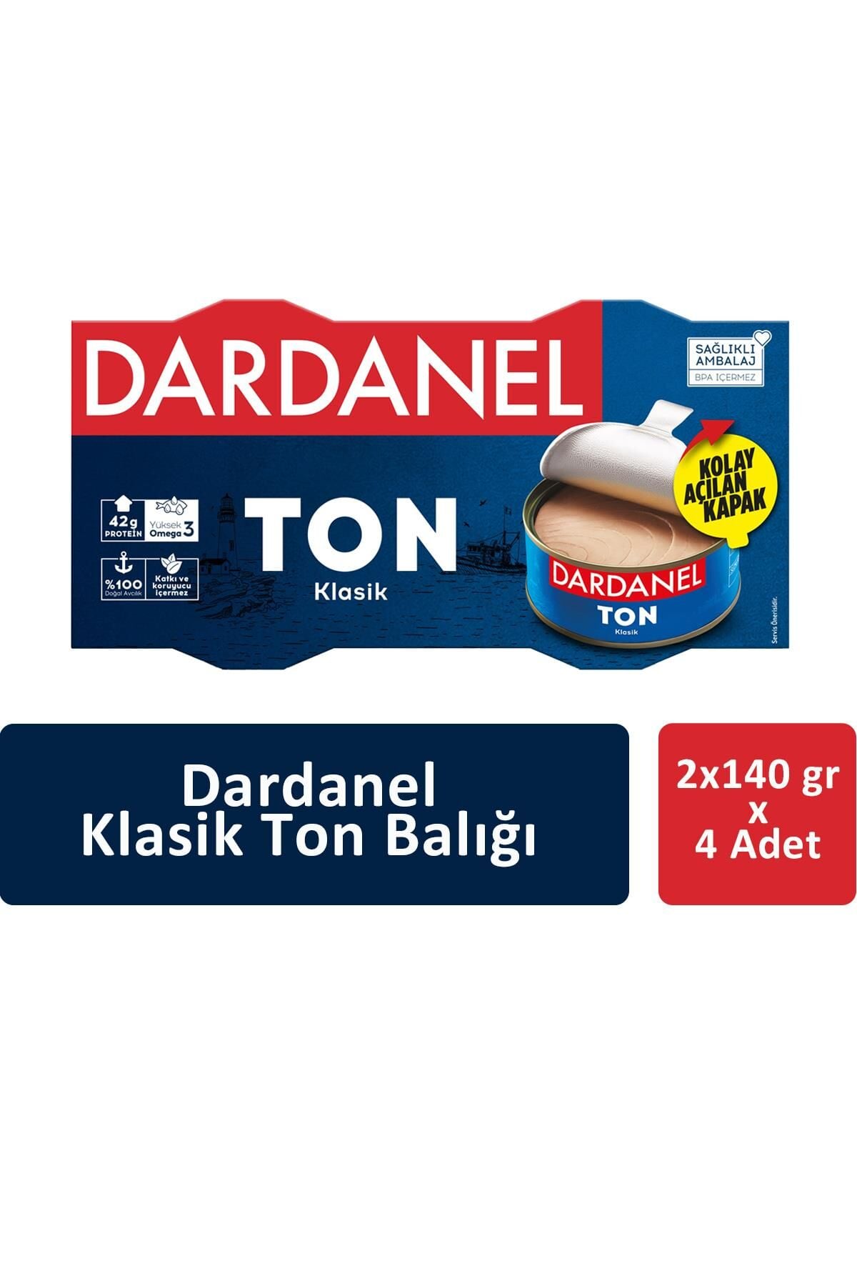 Dardanel Klasik Ton Balığı 2 x 140 gr x 4 Adet