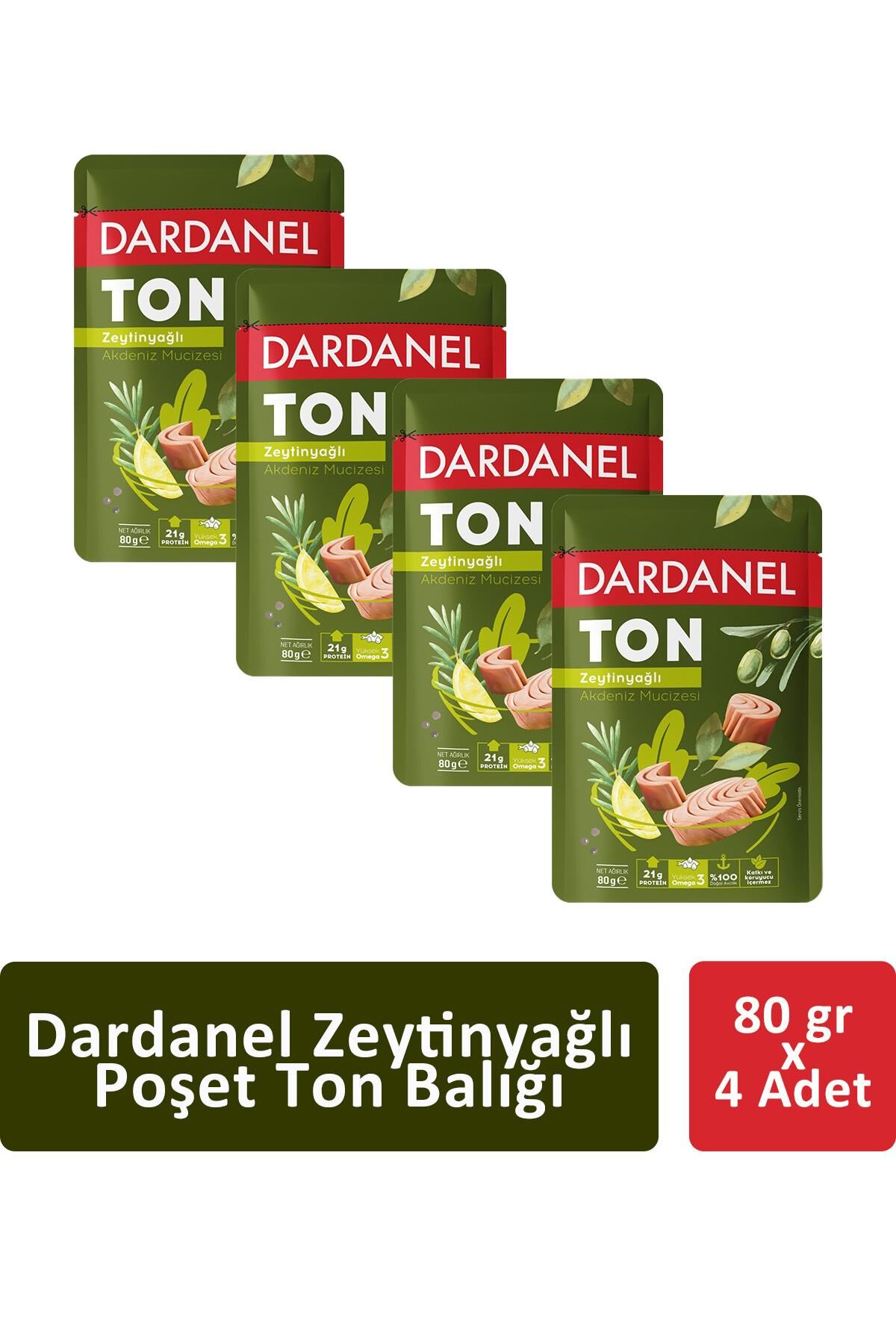 Dardanel Poşet Zeytinyağlı Ton Balığı 80 gr x 4 Adet