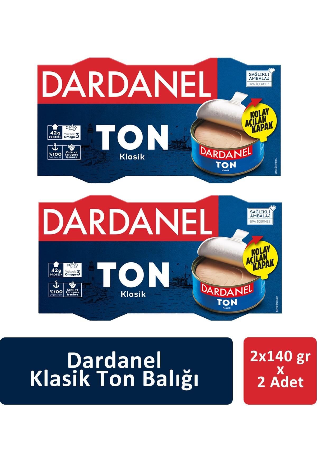 Dardanel Klasik Ton Balığı 2 x 140 gr x 2 Adet