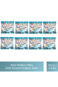 Balin Balibon Milky Sütlü Karamel Dolgulu Şeker 350 gr x 8 Adet