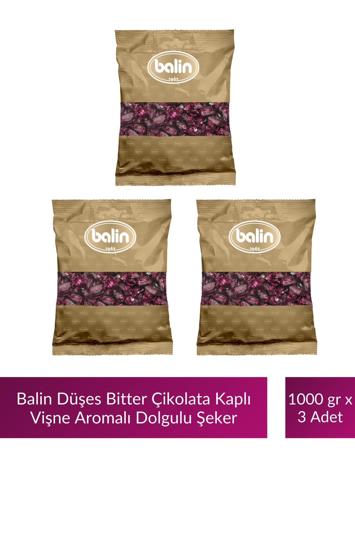 Balin Düşes Çikolata Kaplı Vişne Aromalı Sert Şeker 1000 gr x 3 Adet