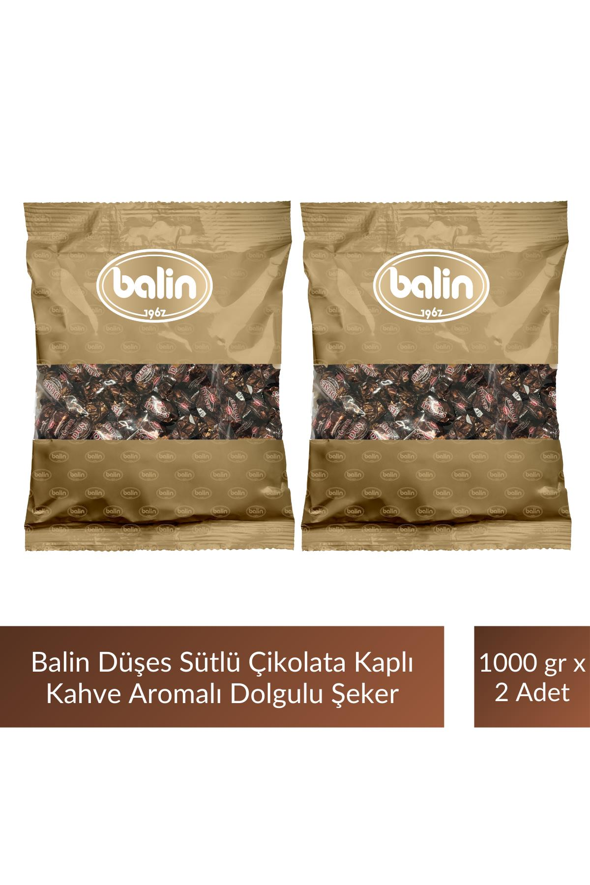 Balin Düşes Çikolata Kaplı Kahve Aromalı Sert Şeker 1000 gr x 2 Adet