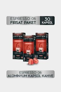 Coffee More 6 Espresso Kapsül Kahve 10 x 3 Paket ( 30 Adet ) Nespresso Uyumlu