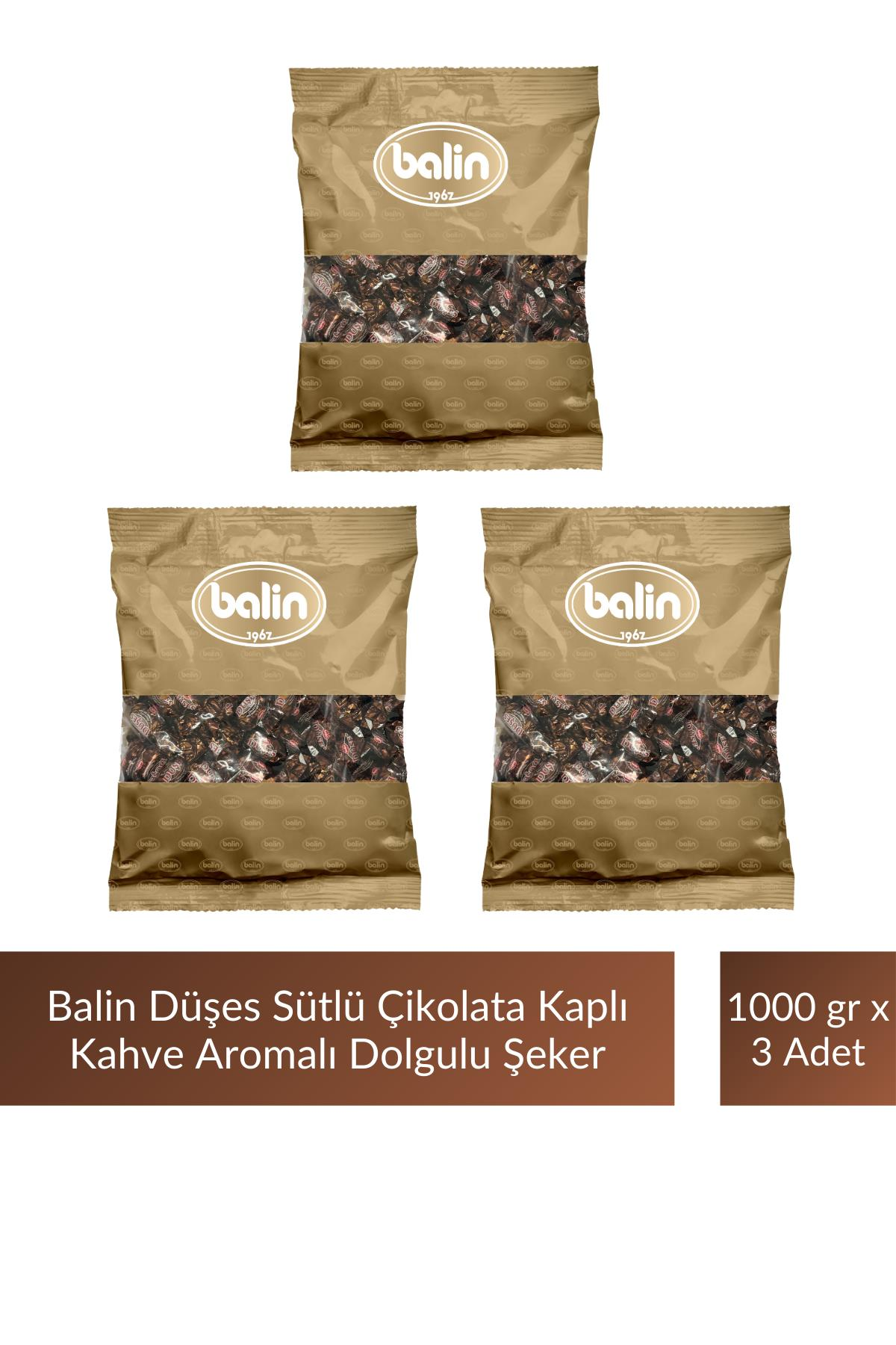 Balin Düşes Çikolata Kaplı Kahve Aromalı Sert Şeker 1000 gr x 3 Adet