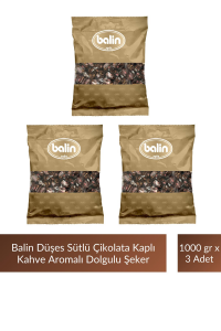 Balin Düşes Çikolata Kaplı Kahve Aromalı Sert Şeker 1000 gr x 3 Adet