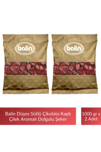 Balin Düşes Çikolata Kaplı Çilek Aromalı Sert Şeker 1000 gr x 2 Adet