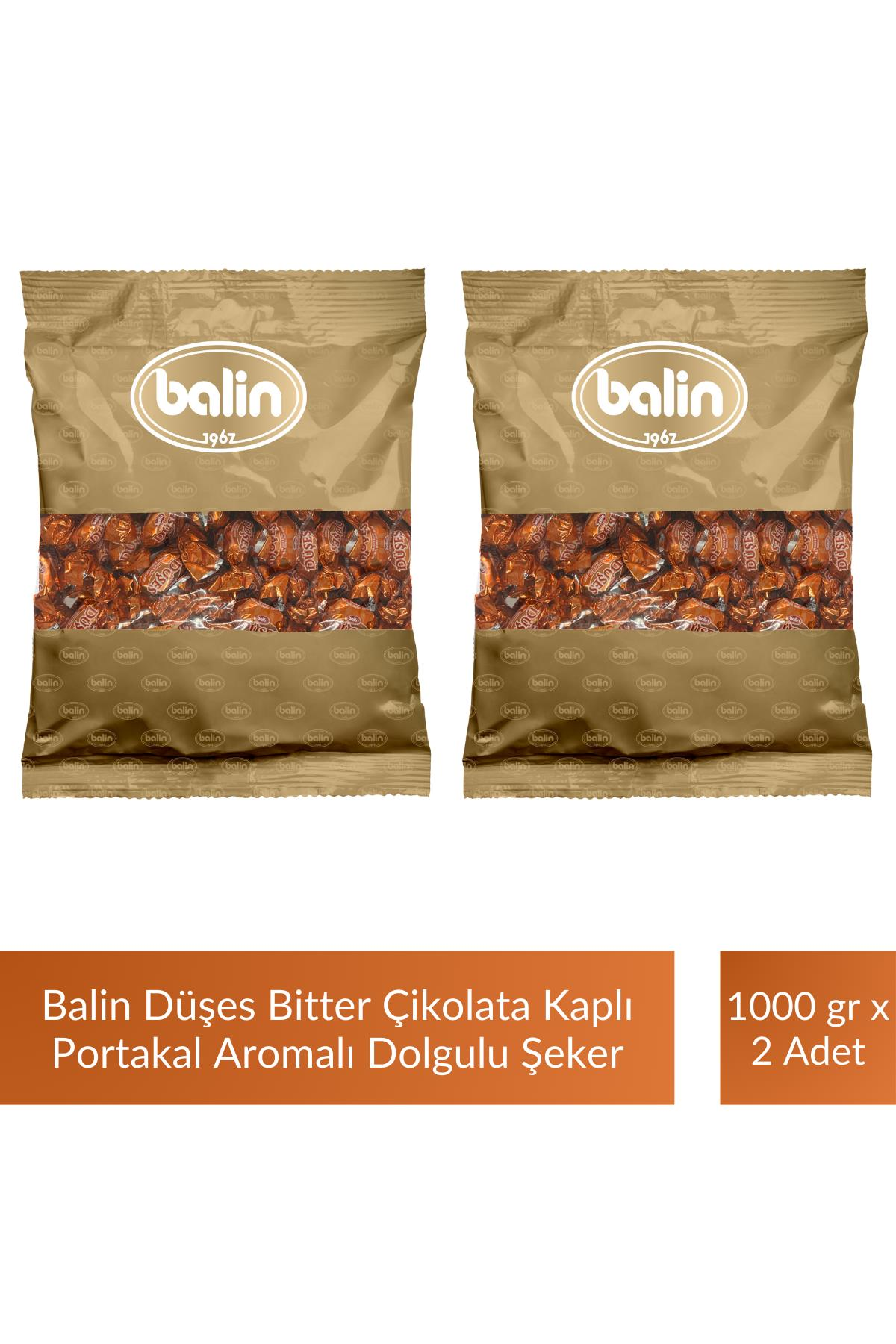 Balin Düşes Çikolata Kaplı Portakal Aromalı Sert Şeker 1000 gr x 2 Adet
