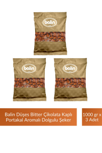 Balin Düşes Çikolata Kaplı Portakal Aromalı Sert Şeker 1000 gr x 3 Adet