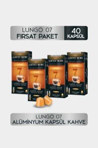 Coffee More 7 Lungo Kapsül Kahve 10 x 4 Paket ( 40 Adet ) Nespresso Uyumlu