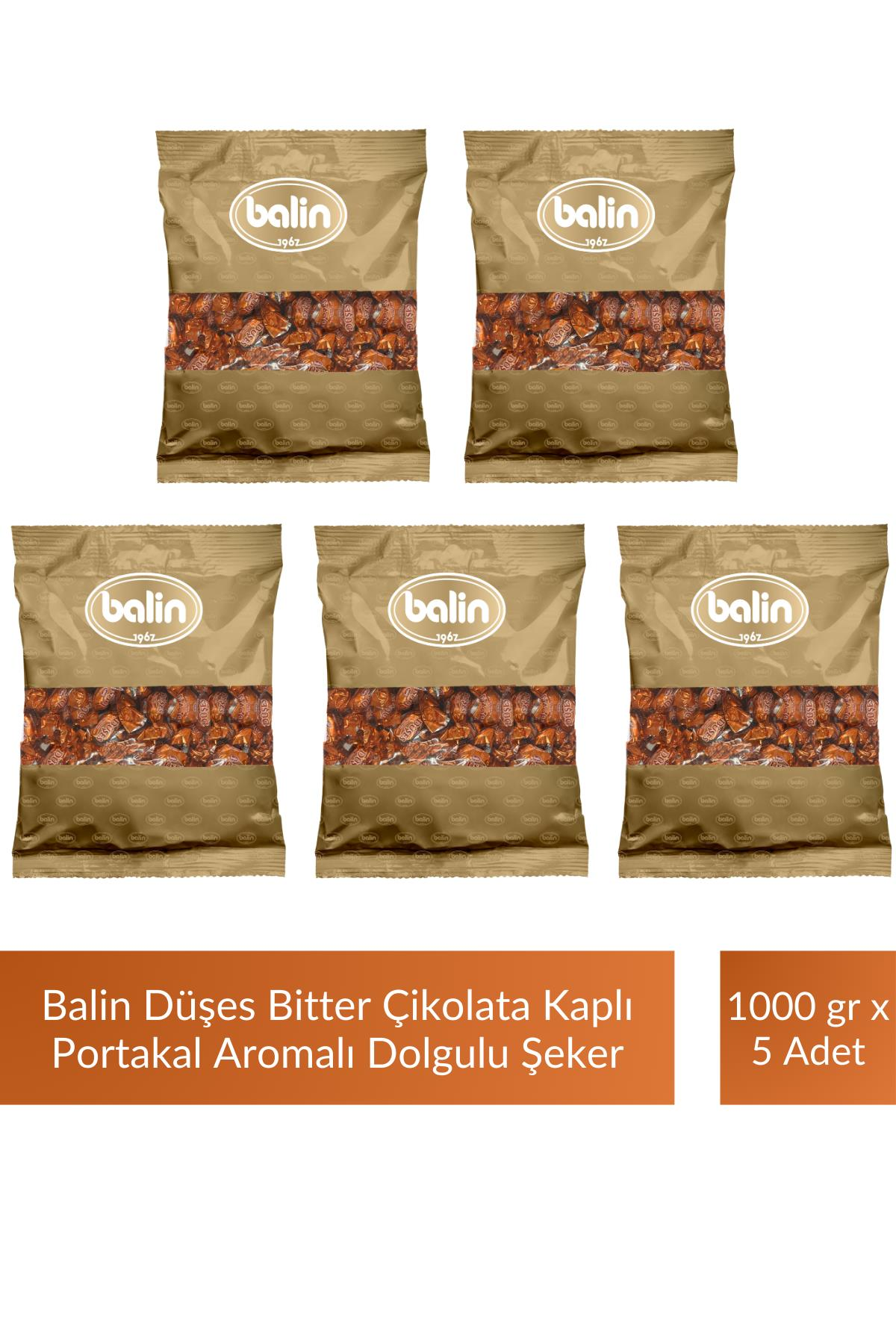 Balin Düşes Çikolata Kaplı Portakal Aromalı Sert Şeker 1000 gr x 5 Adet