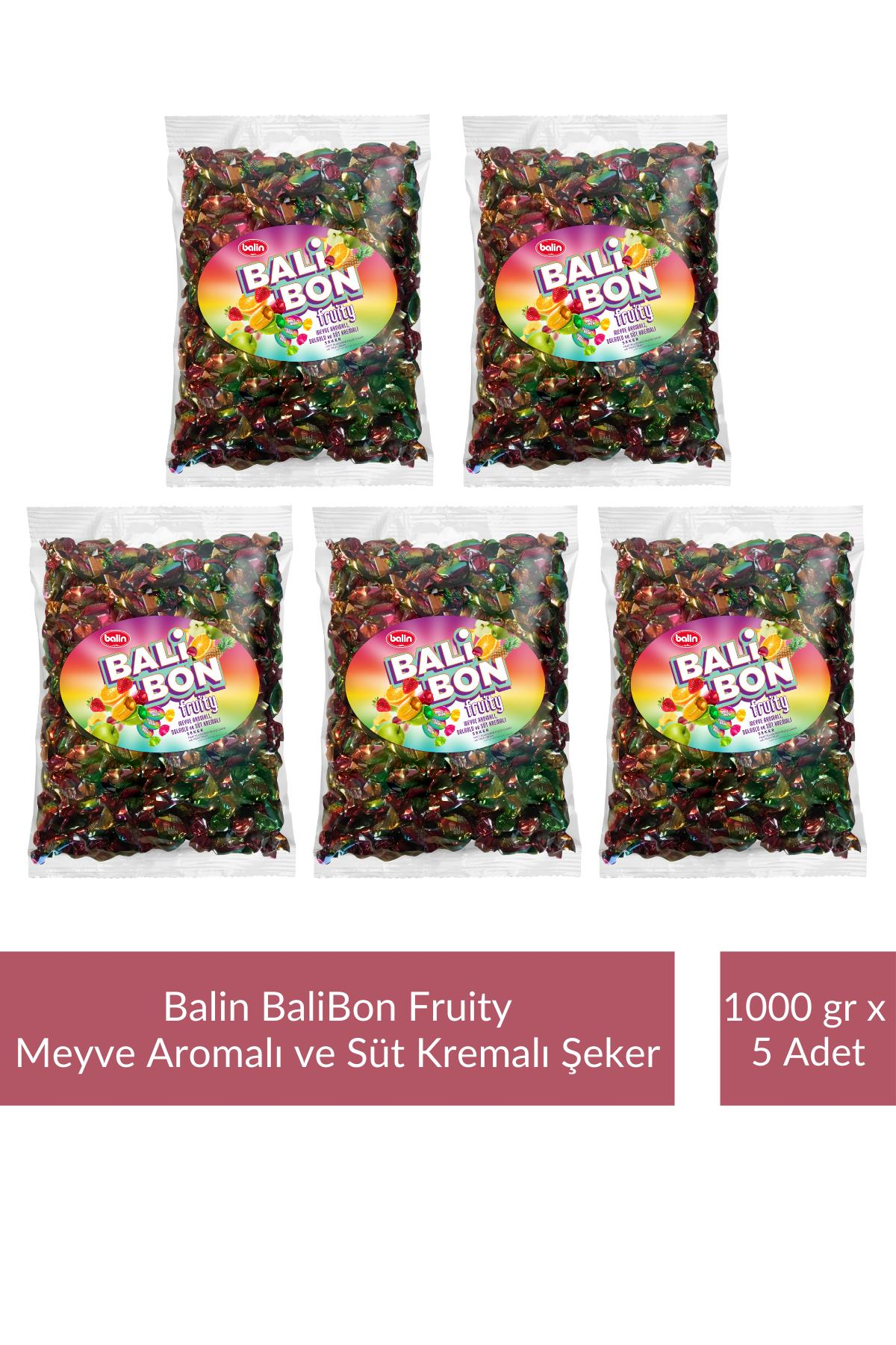 Balin Balibon Fruity Meyve Aromalı Dolgulu Şeker 1000 gr x 5 Adet