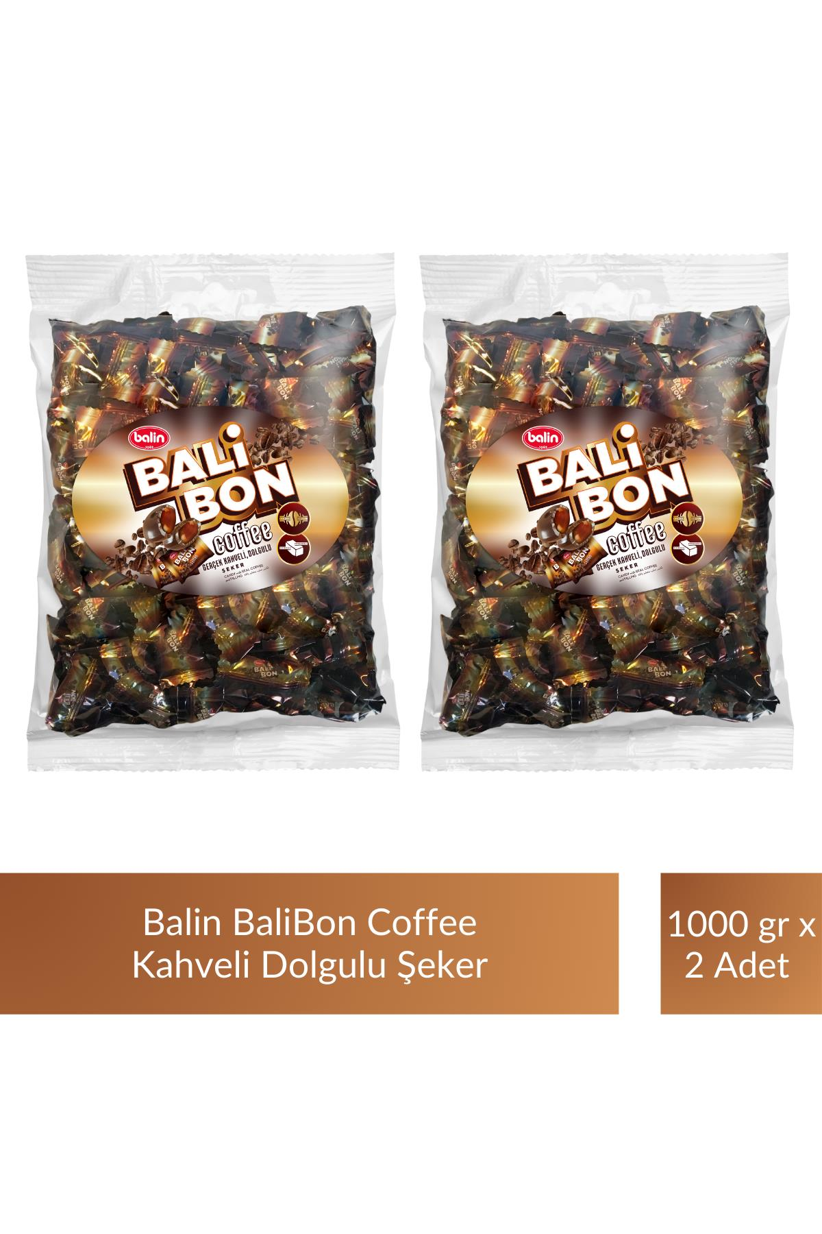 Balin Balibon Coffee Kahveli Dolgulu Şeker 1000 gr x 2 Adet