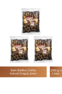 Balin Balibon Coffee Kahveli Dolgulu Şeker 1000 gr x 3 Adet