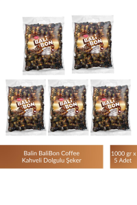 Balin Balibon Coffee Kahveli Dolgulu Şeker 1000 gr x 5 Adet