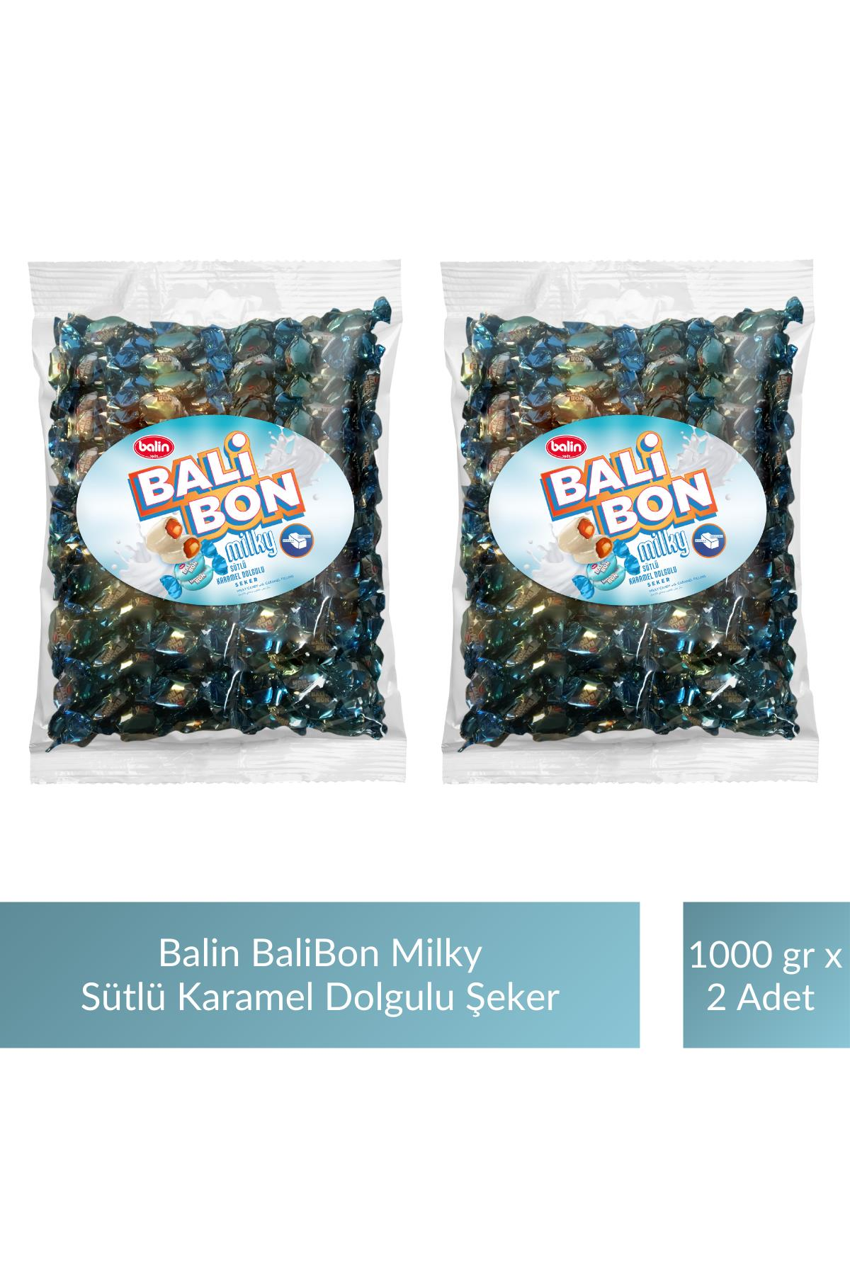 Balin Balibon Milky Sütlü Karamel Dolgulu Şeker 1000 gr x 2 Adet