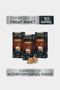 Coffee More 10 Espresso Kapsül Kahve 10 x 3 Paket ( 30 Adet ) Nespresso Uyumlu
