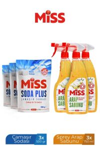 MİSS SODA PLUS 500GRX3 + SPREY ARAP SABUNU 750MLX3
