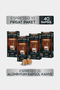 Coffee More 10 Espresso Kapsül Kahve 10 x 4 Paket ( 40 Adet ) Nespresso Uyumlu