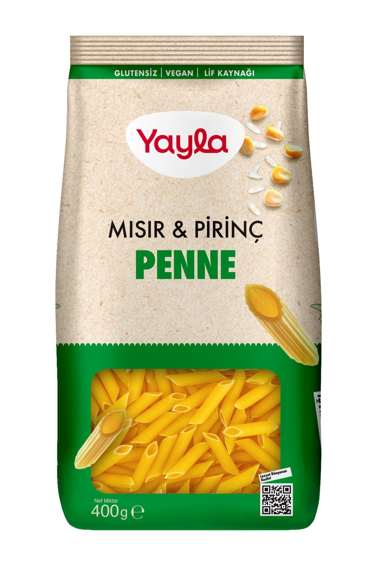 YAYLA GLUTENSİZ VEGAN PENNE MISIR&PİRİNÇ 400 GR