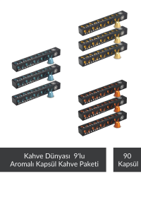 Kahve Dünyası 9'lu Aromalı Kapsül Kahve Seti