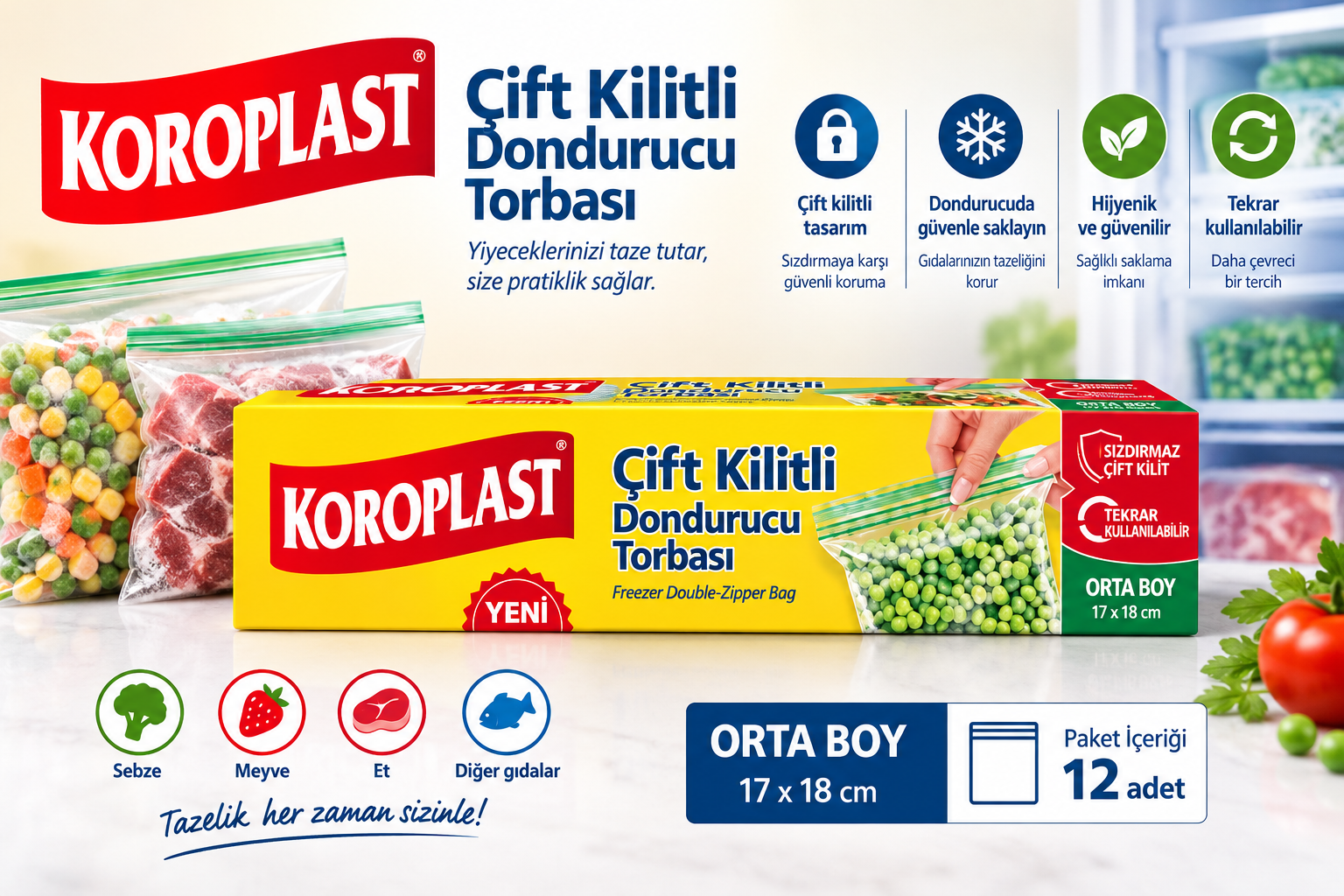 Krp.Çift Kilitli Dond.Poşeti Orta Boy
