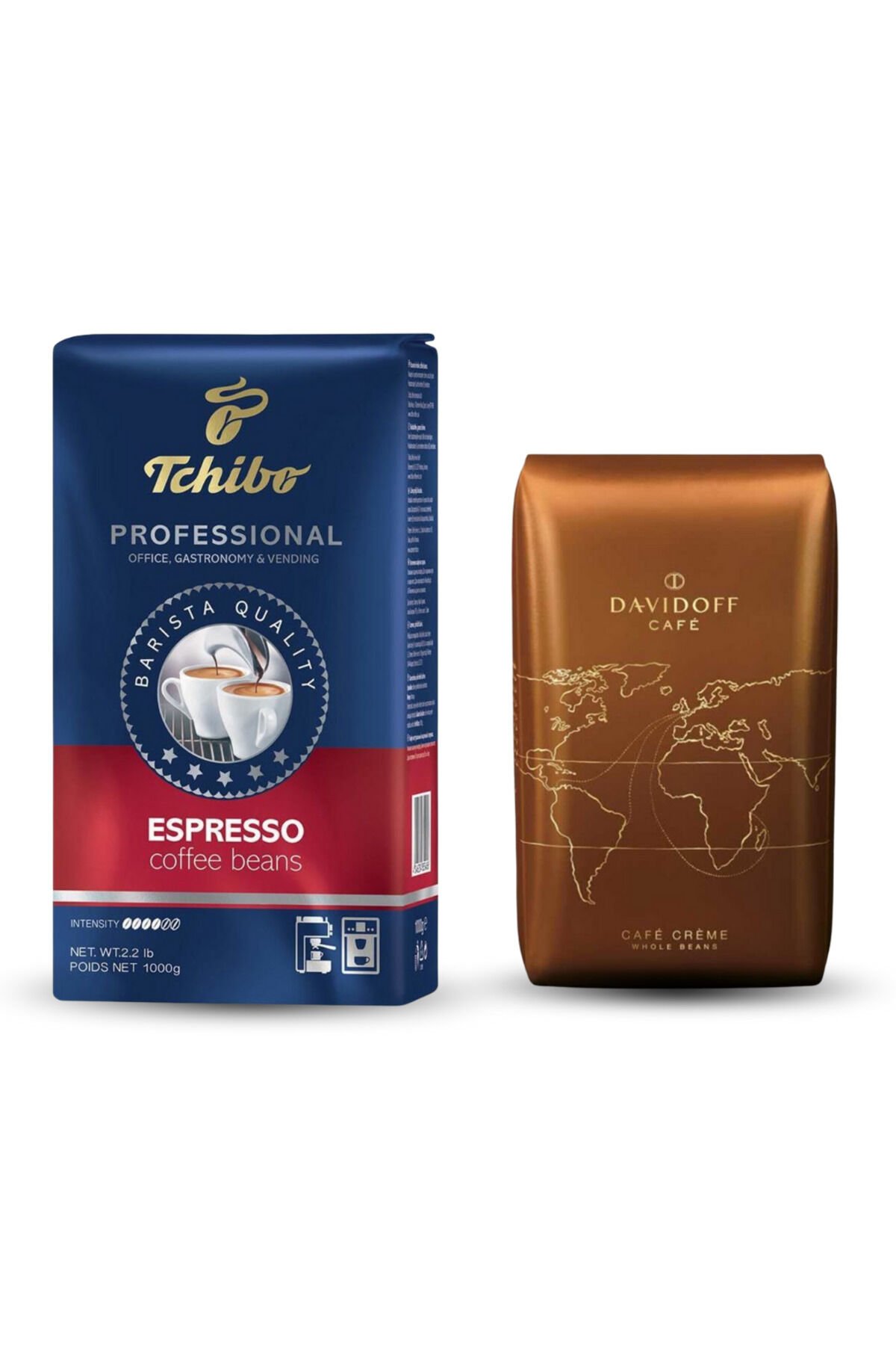 Profesional Espresso Çekirdek Kahve 1 kg + Davidoff Café Creme Çekirdek Kahve 500 gr