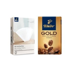 Tchibo Gold Selection Öğütülmüş Filtre Kahve 250 gr & 80'li Beyaz Filtre Kahve Kağıdı