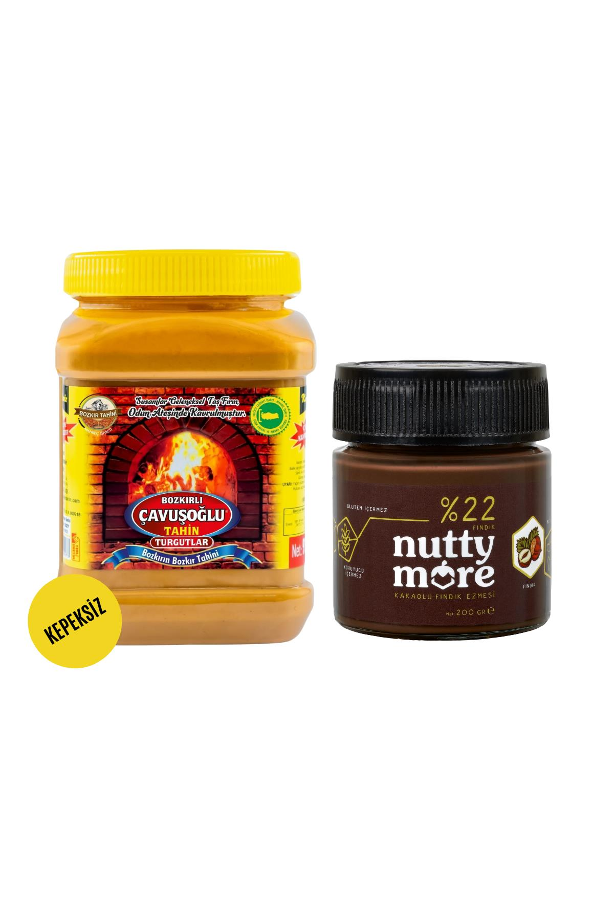Bozkırlı Çavuşoğlu Kepeksiz Tahin 930 gr & Nutty More %22 Kakaolu Fındık Ezmesi 200 gr