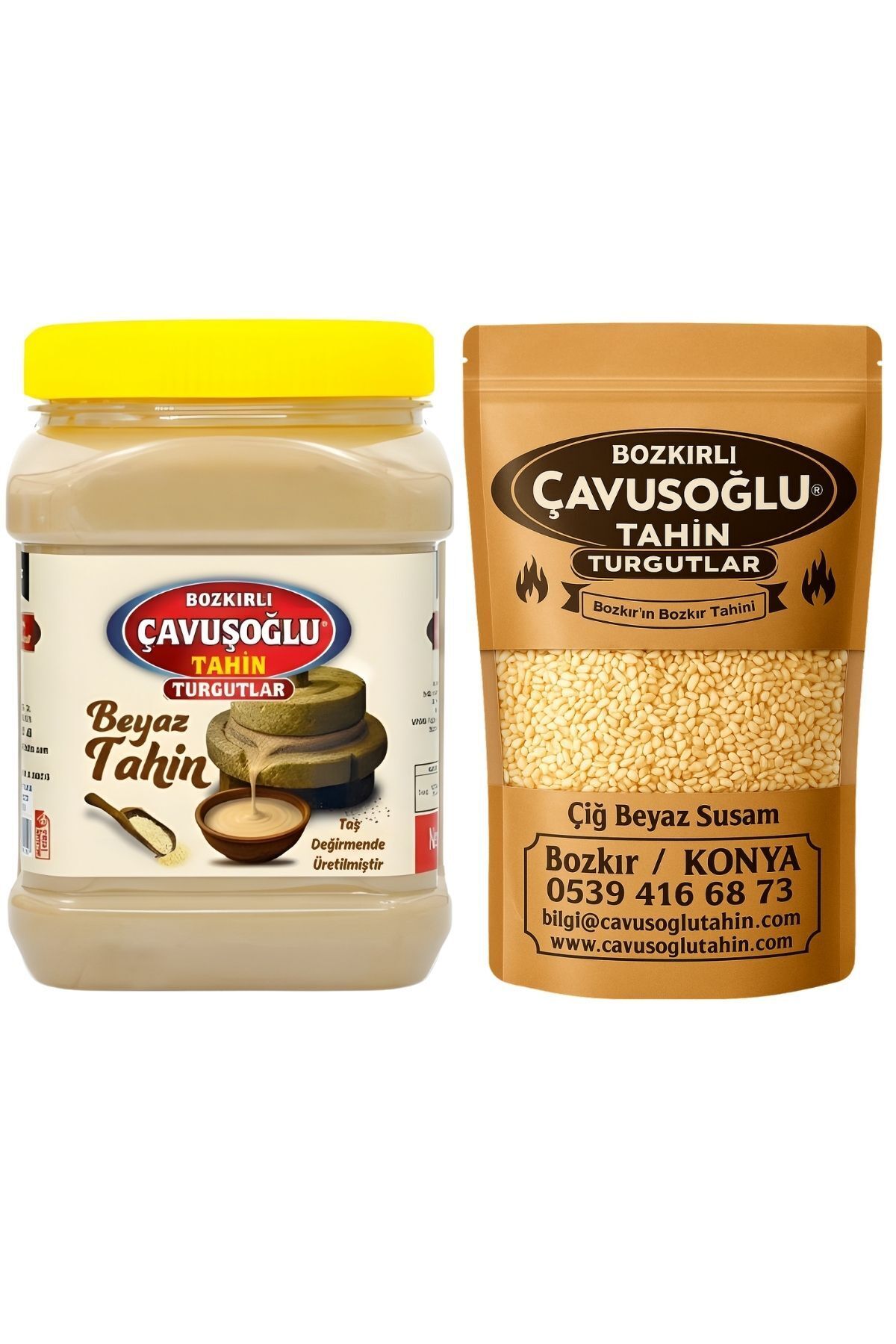 Kepeksiz Beyaz Tahin 930g + Beyaz Kavrulmamış Çiğ Susam 1000g