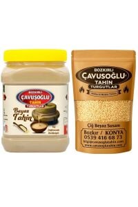 Kepeksiz Beyaz Tahin 930g + Beyaz Kavrulmamış Çiğ Susam 1000g